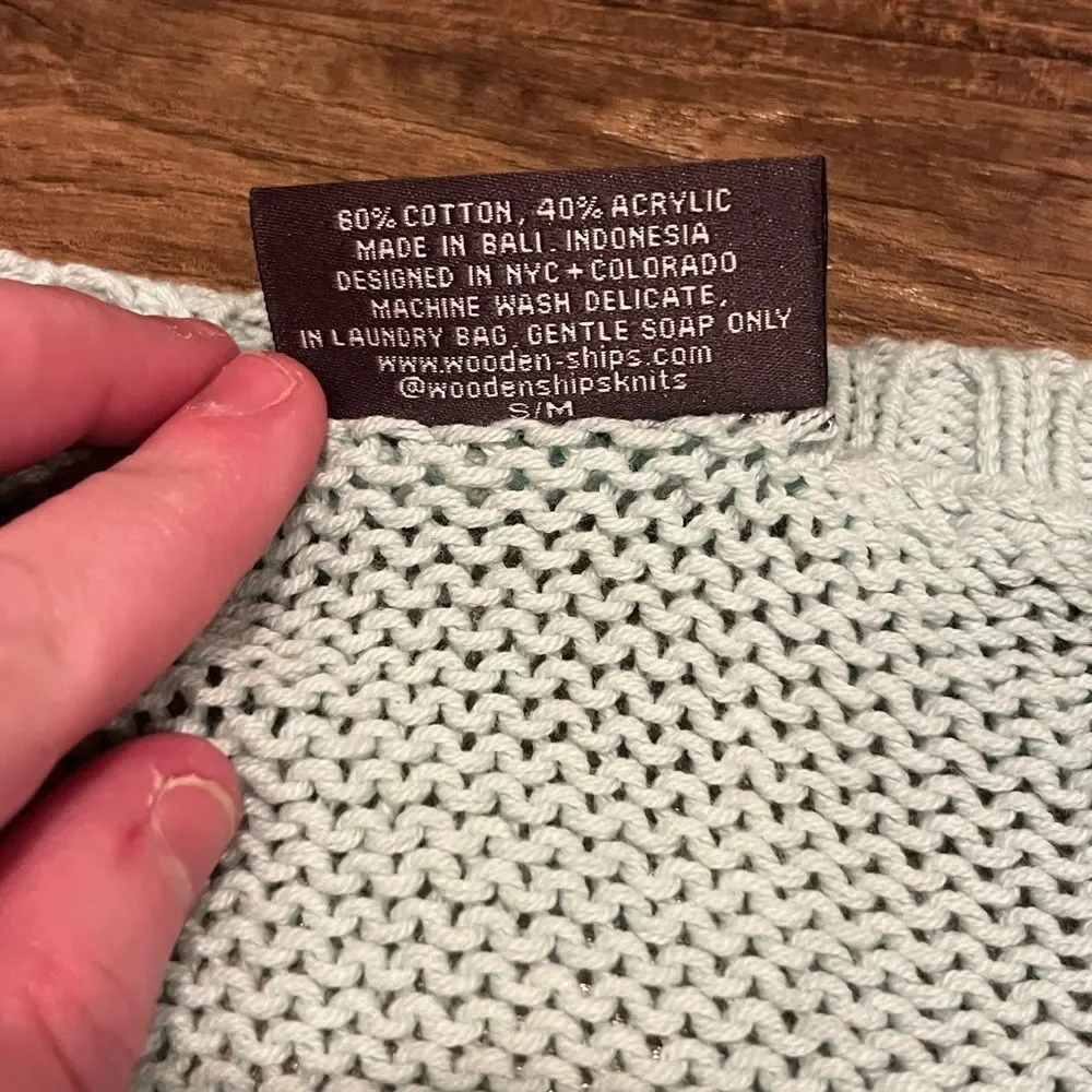 Wooden Ships mint green peace sweater - Picture 5 of 10